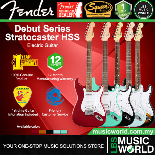 Squier Debut Series Stratocaster HSS Electric Guitar with Laurel Fingerboard and Tremolo