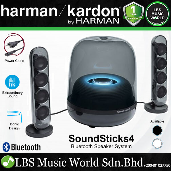 Harman Kardon SoundSticks4 Wireless Bluetooth Portable Transparent Speaker System