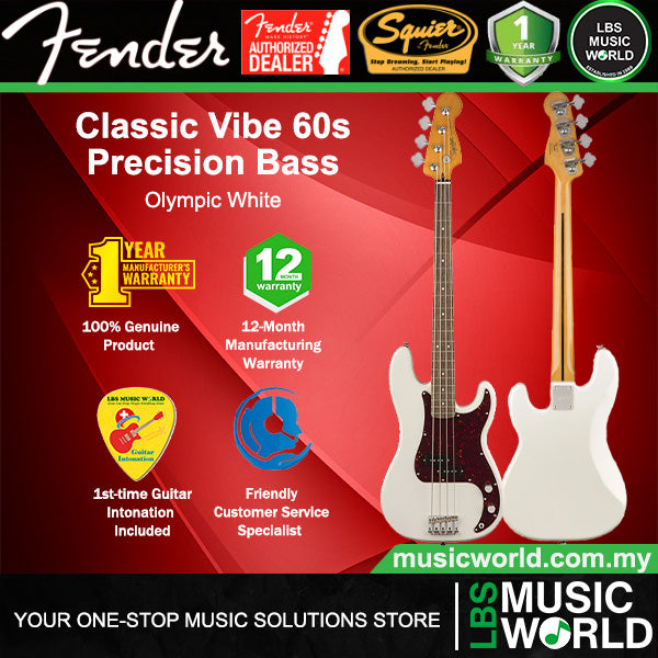 Squier by Fender Classic Vibe 60s Precision 4 Strings Electric Bass Guitar Indian Laurel Fingerboard