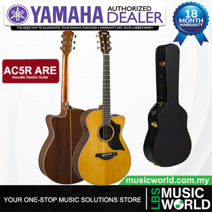 Yamaha AC5R ARE Concert Cutaway Acoustic Electric Guitar With Hard Case - Vintage Natural (AC5 AC 5R)