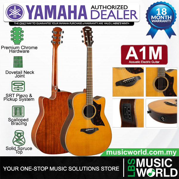Yamaha A1M 41 Inch Solid Sitka Spruce With Acoustic Electric Guitar With Pickup