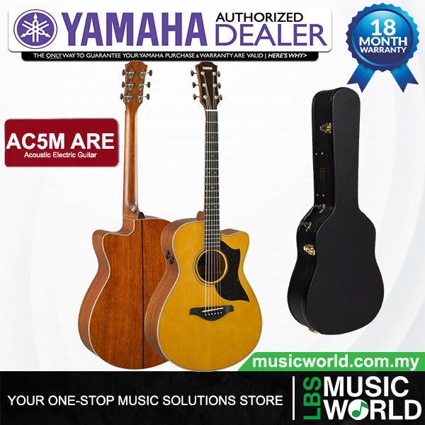Yamaha AC5M ARE Concert Cutaway Acoustic Electric Guitar with Hardcase