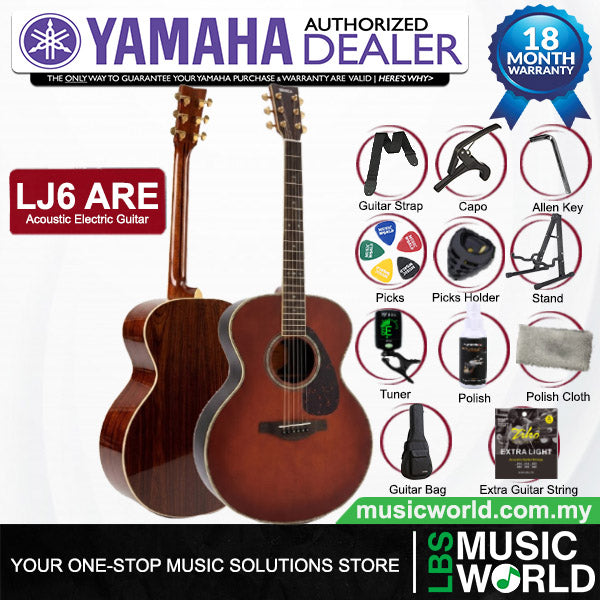 Yamaha LJ6 ARE 41'' Medium Jumbo Solid Spruce Acoustic Electric Guitar With Pickup Dark Tinted (LJ 6)