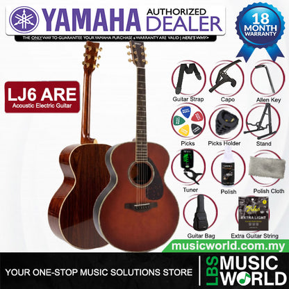 Yamaha LJ6 ARE 41'' Medium Jumbo Solid Spruce Acoustic Electric Guitar With Pickup Dark Tinted (LJ 6)