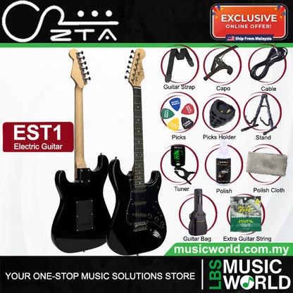 ZTA EST1 Stratocaster Electric Guitar Package Bundle Set with Tremolo