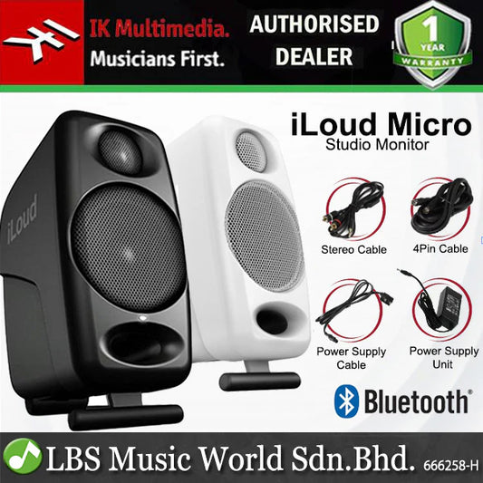 IK Multimedia iLoud Micro Monitor 50 Watt Compact Studio Monitor Speaker with Bluetooth Pair - Black