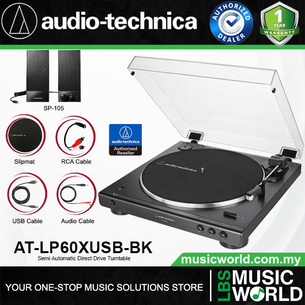 Audio Technica AT-LP60XUSB Fully Automatic USB Belt Drive Stereo Turntable Black Disc Player (ATLP60XUSB AT LP60XUSB LP60X)