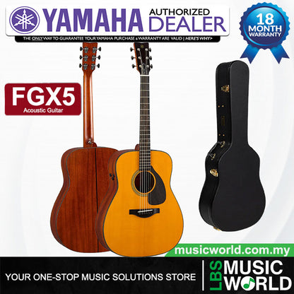 Yamaha FGX5 41" Dreadnought Solid Sitka Spruce Top Acoustic Guitar With Pickup