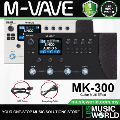 M-VAVE MK-300 Portable Guitar Multi-Effect Processor with Built-in Rechargeable Battery (MK300 MK 300)