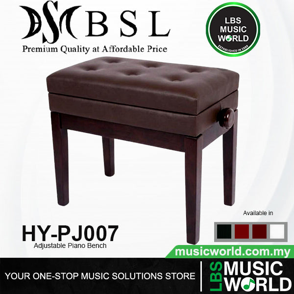 BSL HY-PJ007 Rubber Wood Adjustable Piano Bench (HYPJ007 HY PJ007)