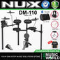 NUX DM-110 5 Piece Digital Electronic Drum Set With Kick Pedal Package (DM110 DM1)