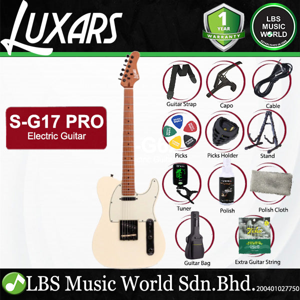 Luxars S-G17 PRO High-End TL Alder Body Electric Guitar SS Pickup with Roasted Maple Fretboard (S G17)