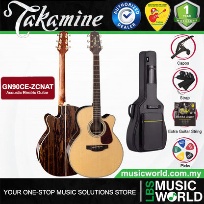 Takamine GN90CE-ZCNAT NEX Cutaway Solid Spruce Top Acoustic Electric Guitar with Bag - Nature Gloss (GN90CE ZCNAT)