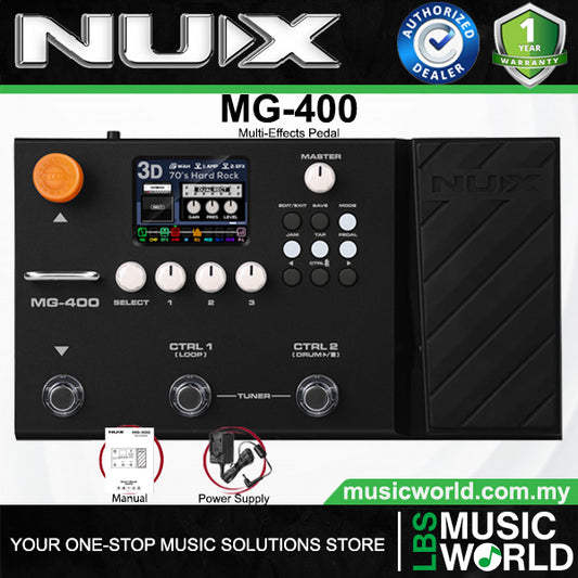 NUX MG-400 Modeling Guitar and Bass Processor Multi Effects Pedal for Electric Guitar (MG400)