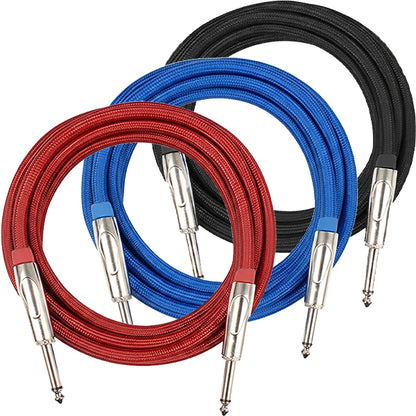 Kirlin IWCX-261PNQ 3 Meter 1/4 Metal Plug Woven Nylon Jacket Instrument Cable (IWCX261PNQ)
