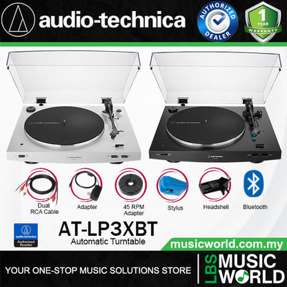 Audio Technica AT-LP3XBT Fully Automatic Belt Drive Analogue Bluetooth Turntable Black Disc Player (ATLP3XBT AT LP3XBT)