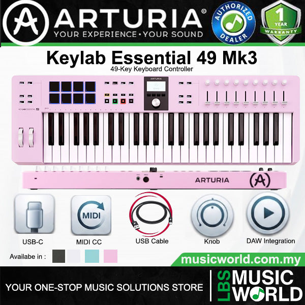 Arturia Keylab Essential 49 MK3 Universal Midi Controller with USB-C Powered