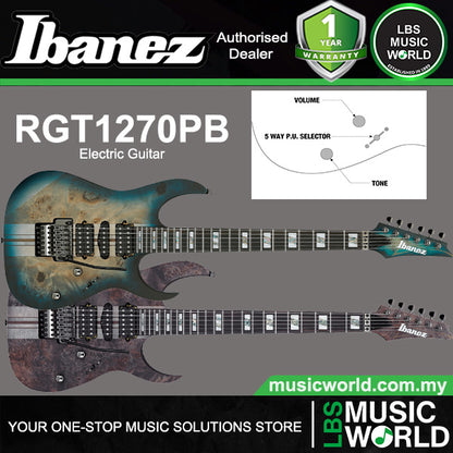 Ibanez RGT1270PB Premium American Basswood Body HSS Pickup Electric Guitar with Ebony Fretboard and Gig Bag