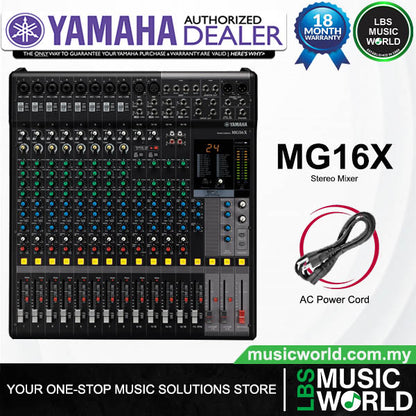 Yamaha MG16X 16 Channel Stereo Mixer with 24 Effect Programs (MG16 X)