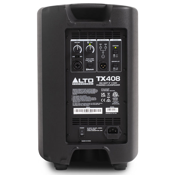 Alto Professional TX408 350W 8 Inch Powered Loudspeaker Built in Bluetooth with Stand and Cable