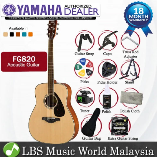 Yamaha FG820 41" Dreadnought Solid Spruce Top Acoustic Guitar
