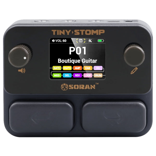 SORAN Tiny Stomp Multi Effect Electric Guitar and Bass Processor with Dual Mode Bluetooth