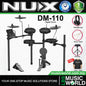 NUX DM-110 5 Piece Digital Electronic Drum Set With Kick Pedal Package (DM110 DM1)