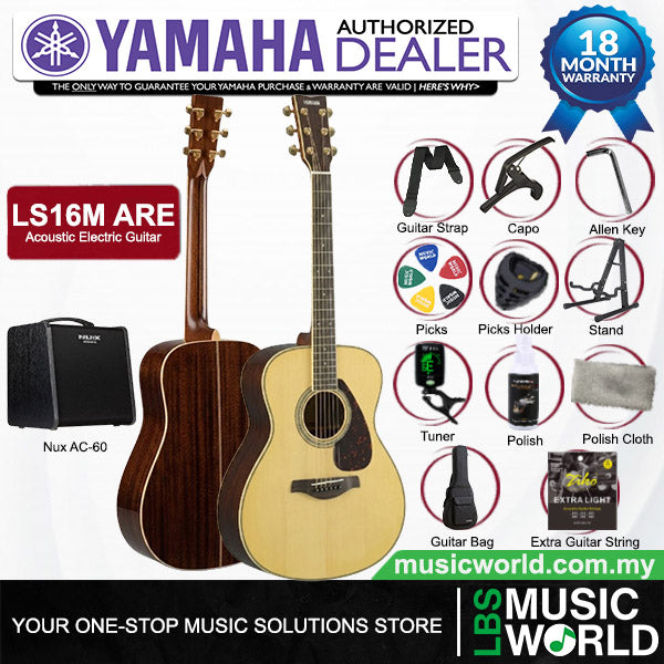 Yamaha LS16M ARE 41'' Concert Solid Spruce Acoustic Electric Guitar With Pickup (LS 16M)