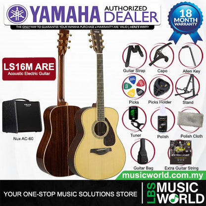 Yamaha LS16M ARE 41'' Concert Solid Spruce Acoustic Electric Guitar With Pickup (LS 16M)