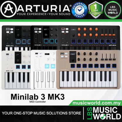 Arturia MiniLab 3 25 Slim Key USB Mini Keyboard Controller (Mini Lab3)