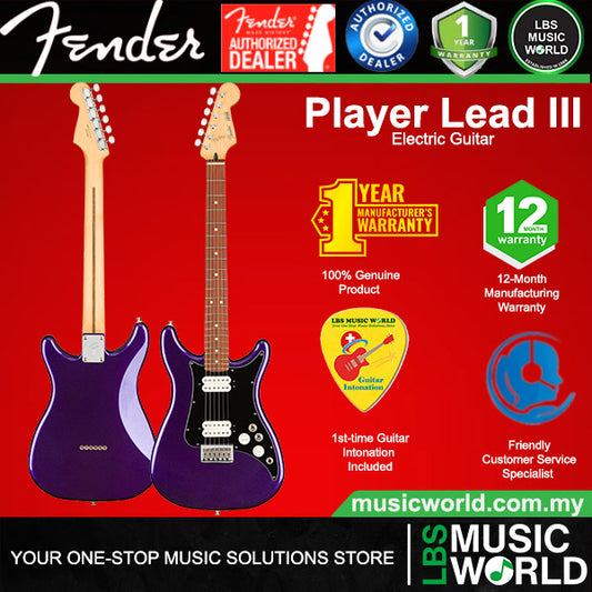 Fender Mexico Player Lead III Electric Guitar with Pau Ferro Fingerboard - Purple Metallic