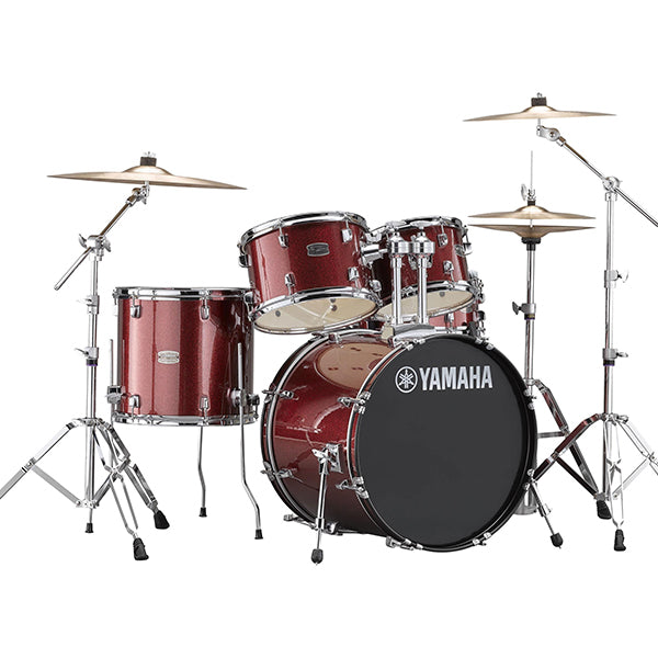 Yamaha Rydeen RDP2F5 5 Piece Acoustic Drum Set with Cymbal Package and Double Pedal - Burgandy