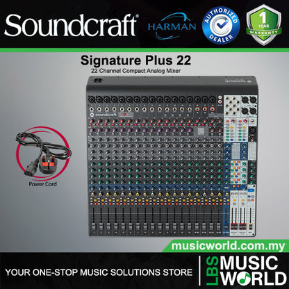 Soundcraft Signature Plus 22 Channel Professional Audio Mixer Compact Analogue Mixing with Effect