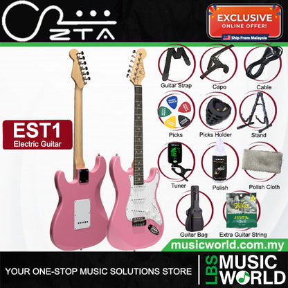 ZTA EST1 Stratocaster Electric Guitar Package Bundle Set with Tremolo