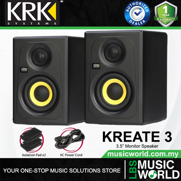 KRK Kreate 3 Active 3 Inch Powered Studio Monitor Speaker With Bluetooth Pair (K3)