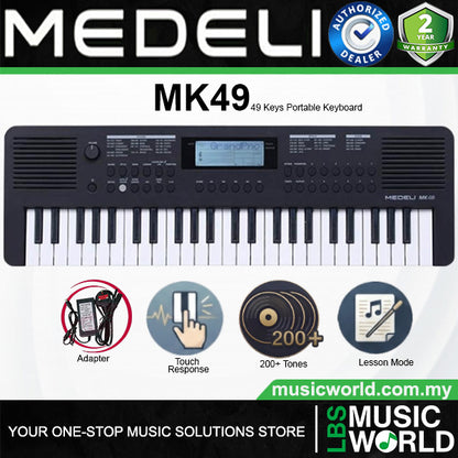 Medeli MK49 49 Keys Portable Keyboard Basic Package with Adapter