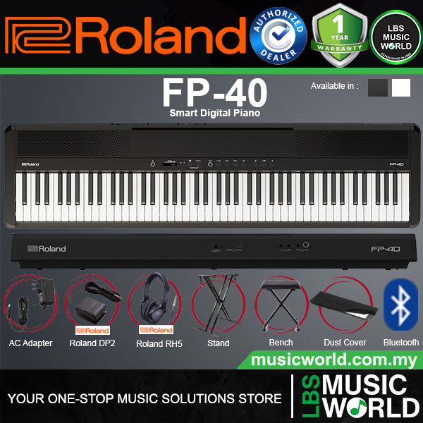 Roland FP-40 88-Key Digital Piano Portable Package Electric Weighted Keyboard (FP40)