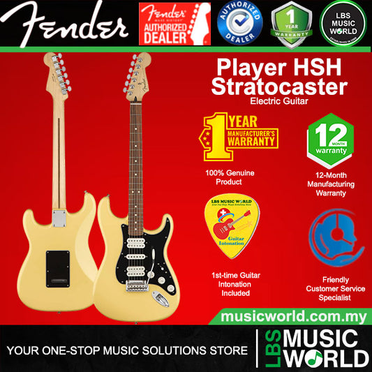 Fender Player Stratocaster Electric Guitar Pau Ferro Fretboard with HSH Pickup and Tremolo - Buttercream