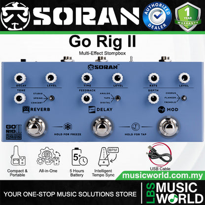 SORAN Go Rig Compact Portable All In One Rechargeable Multi Effects Stompbox (JCMS-G3A JCMS-G3B JCMS-G4)