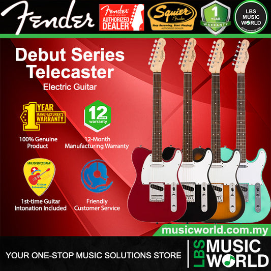 Squier by Fender Debut Telecaster Electric Guitar with White Pickguard Laurel FB