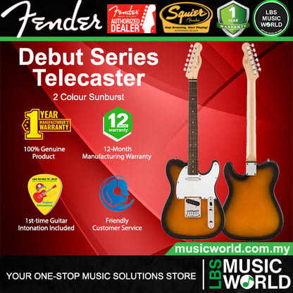 Squier by Fender Debut Telecaster Electric Guitar with White Pickguard Laurel FB