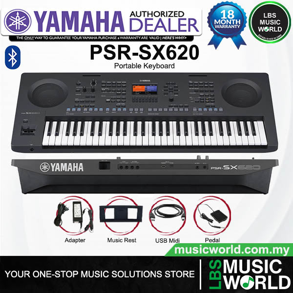 Yamaha PSR-SX620 61 Key Arranger Workstation Keyboard with Bluetooth (PSRSX620)