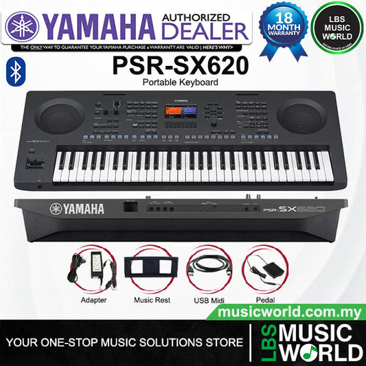 Yamaha PSR-SX620 61 Key Arranger Workstation Keyboard with Bluetooth (PSRSX620)