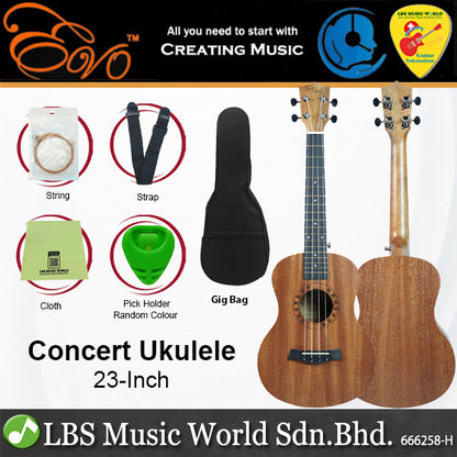 Evo Soprano UK21, Concert UK23 and Tenor Ukulele UK26 - Hawaiian Nylon String Guitar