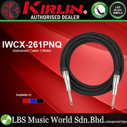 Kirlin IWCX-261PNQ 3 Meter 1/4 Metal Plug Woven Nylon Jacket Instrument Cable (IWCX261PNQ)