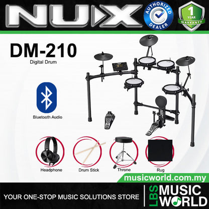 NUX DM-210 All Mesh Head Digital Electronic Drum Basic Package (DM210)