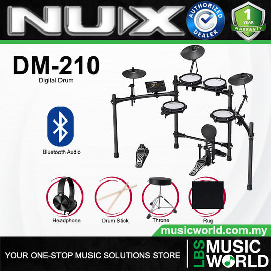 NUX DM-210 All Mesh Head Digital Electronic Drum Basic Package (DM210)