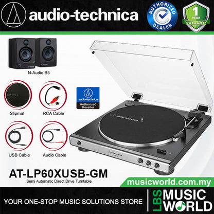 Audio Technica AT-LP60XUSB Fully Automatic USB Belt Drive Stereo Turntable Black Disc Player (ATLP60XUSB AT LP60XUSB LP60X)