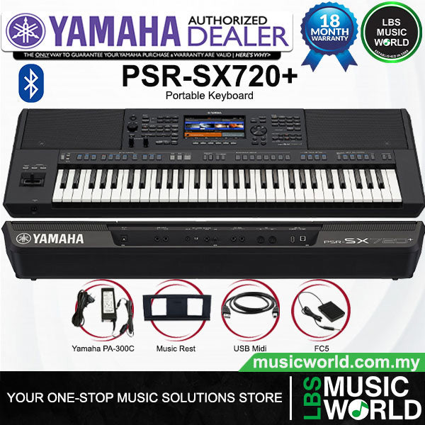 Yamaha PSR-SX720+ 61 Key Arranger Workstation Keyboard with Bluetooth (PSRSX720+)
