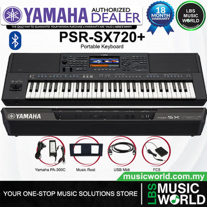 Yamaha PSR-SX720+ 61 Key Arranger Workstation Keyboard with Bluetooth (PSRSX720+)